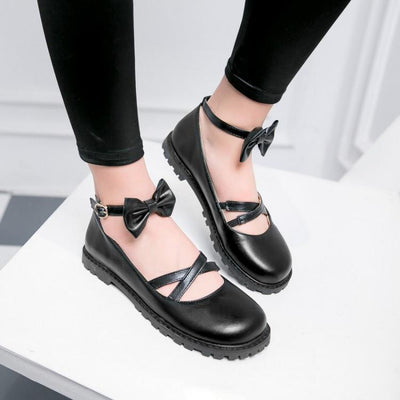 Lolita Bow Flat Leather Shoes SD00120