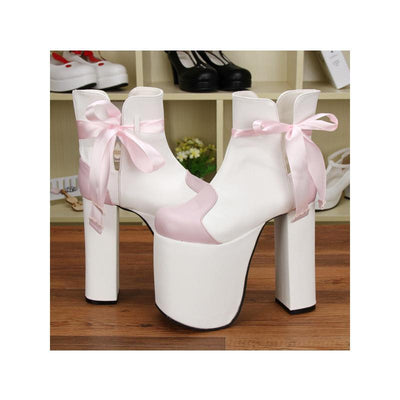 Ribbon Thick Bottom High-Heels Lolita Shoes SD00203