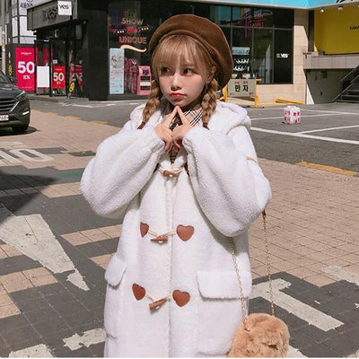 Woolen Heart Loose Coat SD00395