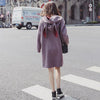 Purple cute bunny hoodie sweater dress SD01052