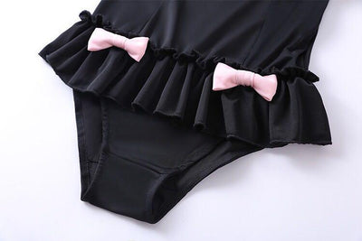 Black Cute Cat Ruffle Lace Swimsuit SD01842