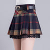 Korean Winter Grid Pleated Skirt SD01696