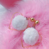 Korean Cute Fur Ball Heart Earrings SD01565