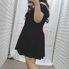 Plus Size Black Cut Out Moon Shoulder-less Dress SD00163