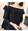 Korean Sexy Autumn Winter Shoulder less Dress SD01282