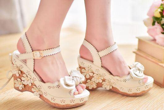 Flower Bow Strap High-Heeled Shoes SD00058