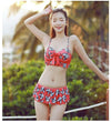 Cute Cat Printing Bikini Three-piece SD02317