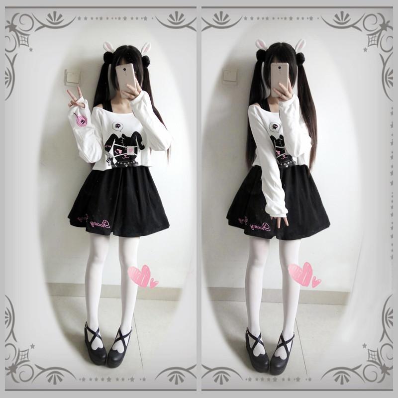 Bunny Eye patch Skirt/Shirt Set SD00740