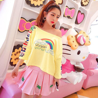 Summer sweet pink pineapple skirt SD00942