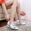 Japanese Lolita Double Rose Sweet Classic Elegant High-heeled Sandal Shoes SD01950