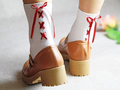 Cute Cross Bow Tie Short Socks SD01958