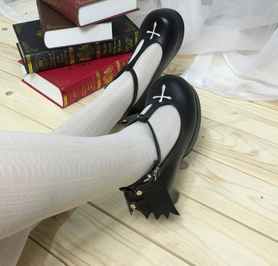 Japanese Lolita Cross Wing Strap Heel Shoes SD01941