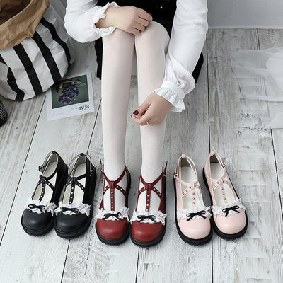 Dolly Strap Lace Bow Shoes SD01036