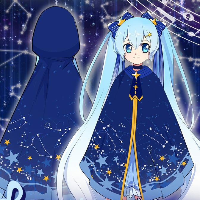 Hatsune Miku Star Printed Hooded Cape Cloak SD01864