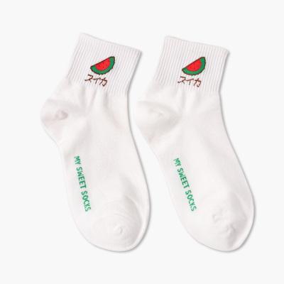 Japanese  5-pair cute fruit embroidered socks SD00679