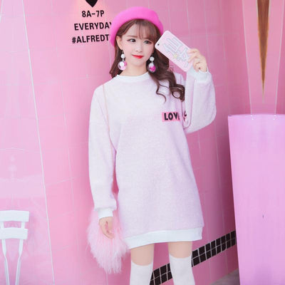 Japanese Sweet Big Back Bow Loose Sweater Dress SD01223