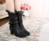 Japanese Lolita Bow and Lace Small round Ribbon Boots Shoes SD01946