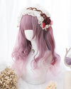 Red Purple Gradient Curly Long Wig SD00179