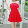 Korean Summer Ruffle Shoulder-less Dress SD00539