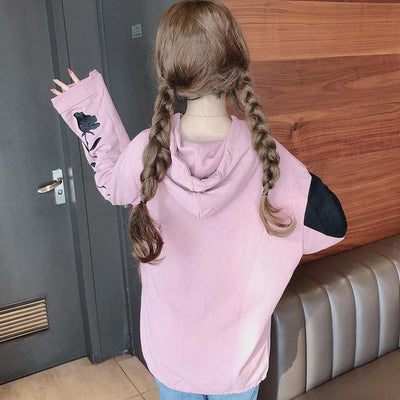 Loose Embroidered Rose Sleeve Sweater SD00015