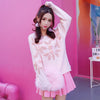 Korean Cute Pink Soft Flower Sweater SD01552