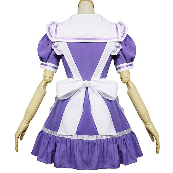 Japanese cute purple white bear bow maid dress SD00880