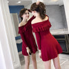 Korean Sexy Autumn Winter Shoulder less Dress SD01282