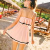 Pink Bow Ruffle Dress Swimsuit SD00543