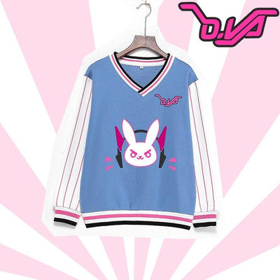 Overwatch DVA D.VA V-Neck Bunny Baseball Sweater SD01707