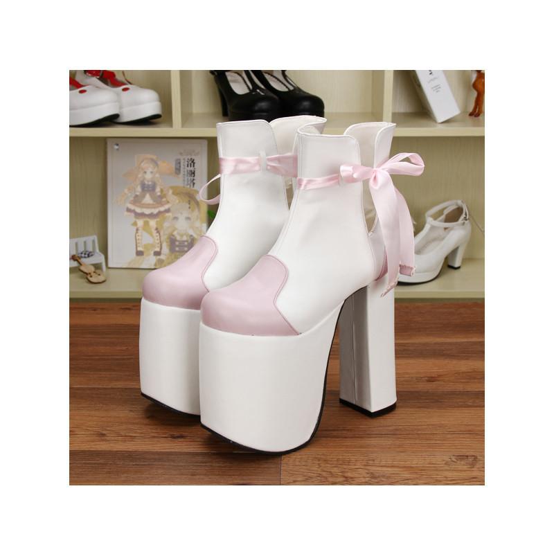 Ribbon Thick Bottom High-Heels Lolita Shoes SD00203