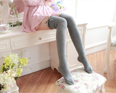 Harajuku Cute Lace Ribbon Knee Socks SD01980