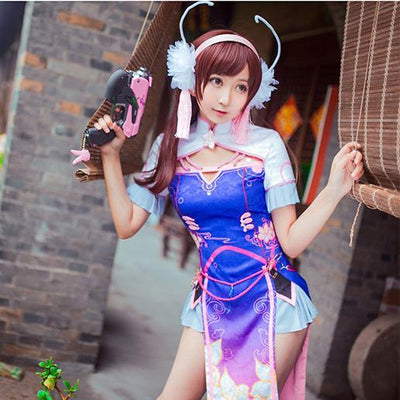 Overwatch D.VA/Mei/Tracer/Mercy Embroidery Cheongsam Dress SD02268