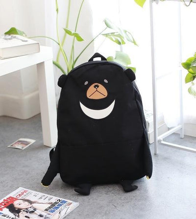 Sad Bear Face Brown Black Grey School Bag Backpack SD46541