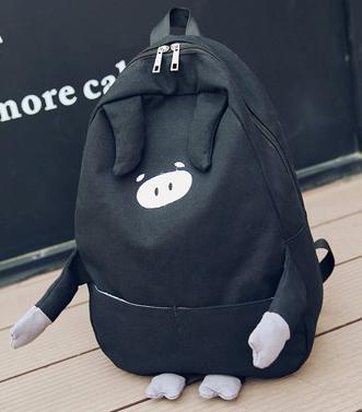 Cute Japanese Harajuku Pig Face and Legs Pink School Backpack SD14593