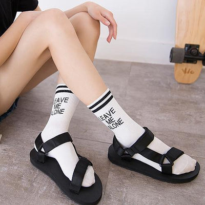 5 pair "Leave Me Alone" high Socks SD00786