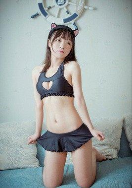 Heart Hollow Keyhole Black Swimsuit SD00558