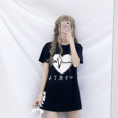 Couple Heart Beat T-shirt Dress SD01877