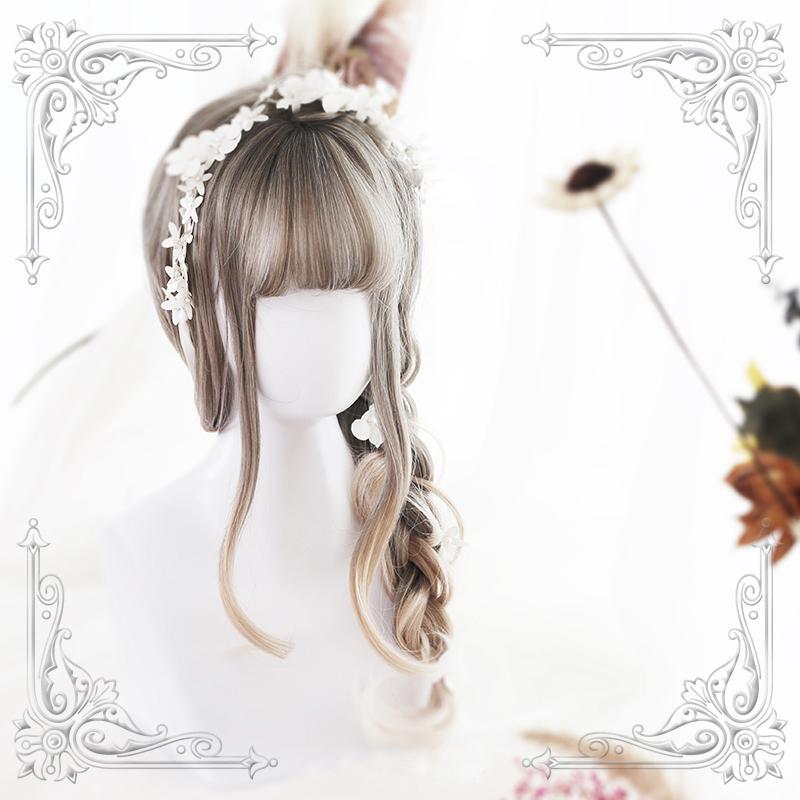 Harajuku lolita grey blond long wig SD01050