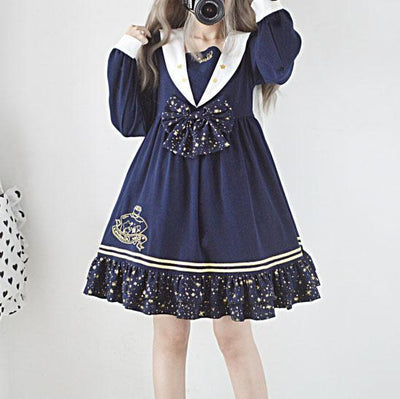 Navy Star Sailor Bow Dress SD00551