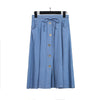 Korean blue long button denim skirt SD00653