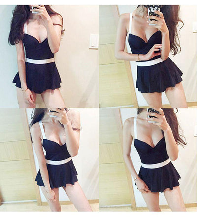 Korean Summer Sexy Black Skirt 1 Piece Swimsuit (swim suit) SD02422