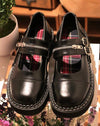 Japanese Lolita Black Strap Zipper Shoes SD01942