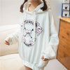 Little Bad Girl Black/White Cat Ear Hoodie Loose Sweater SD01643