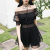 Black Mesh Thin Waist Dress SD00148