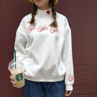 Harajuku Girl Girl Girl Embroidered Sweater SD01656