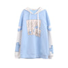 Japanese Kawaii Blue Neko Puzzle Print Sweater SD00767