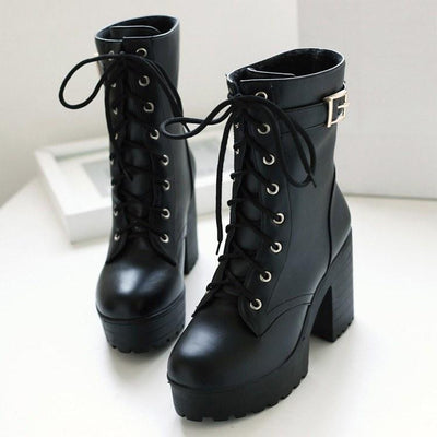 Korean Winter Thick Strap high-heeled boots Shoes SD01149