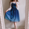 Japanese harajuku galaxy stars gradient blue short dress SD02294