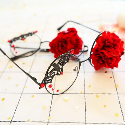 Japanese Harajuku Bat Roses Glasses SD01502