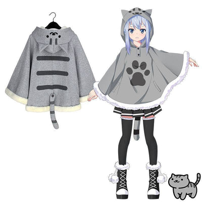 Neko Atsume Kitty Cat Warm winter Bat Sweater Cloak SD01447